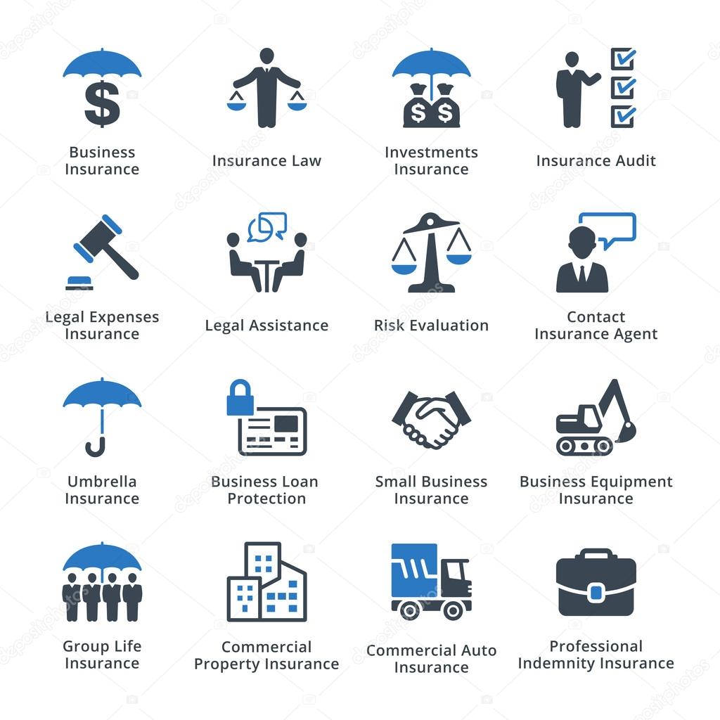 Business Insurance Icons - Blue Series