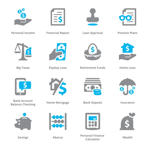 Conjunto de iconos de finanzas personales y empresariales 1 - Sympa Series Ilustración de stock