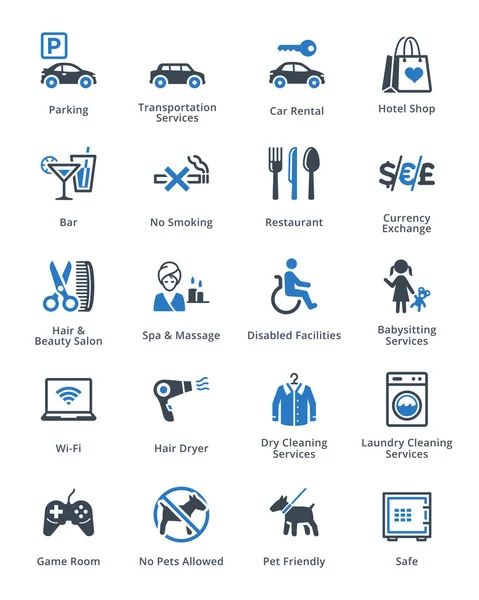 Toerisme & reizen Icons Set 3 - blauwe reeks — Stockvector