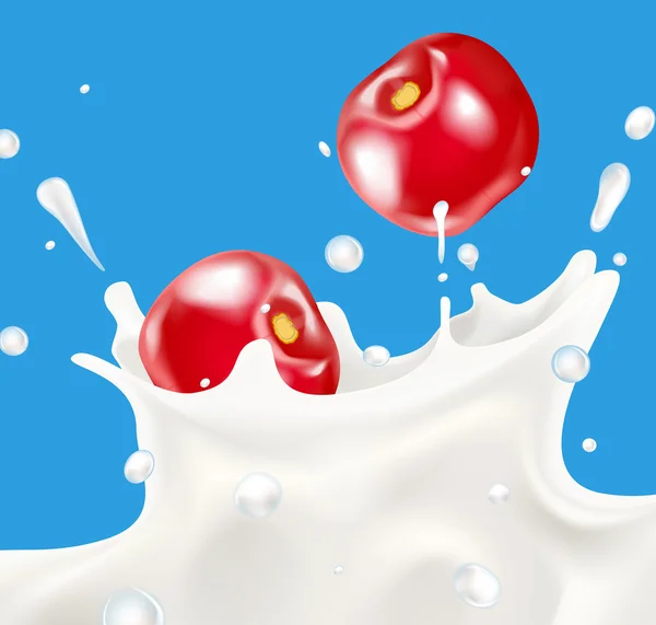 Γάλα βουτιά με γυαλί — Διανυσματικό Αρχείο