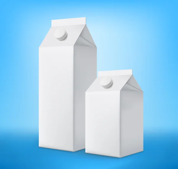 Dos cajas de leche en blanco — Archivo Imágenes Vectoriales