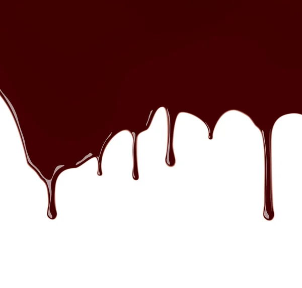 Jarabe de chocolate derretido que gotea sobre fondo blanco. Ilustración vectorial . — Vector de stock