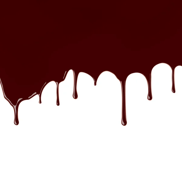 Melted chocolate syrup leaking on white background. Vector illustration. — Stock Vector