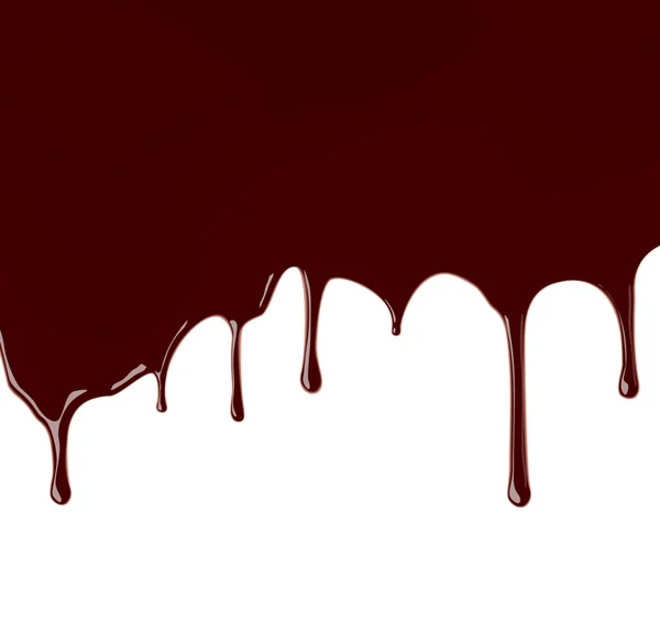 Jarabe de chocolate derretido que gotea sobre fondo blanco. Ilustración vectorial . — Vector de stock