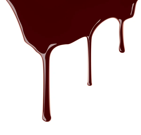 Melted chocolate syrup leaking on white background. Vector illustration. — Stock Vector