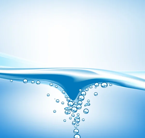 Διάνυσμα φόντο κύμα νερού με φυσαλίδες — Διανυσματικό Αρχείο