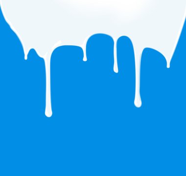 Mavi arka plan üzerinde sızıntı süt. Vektör çizim