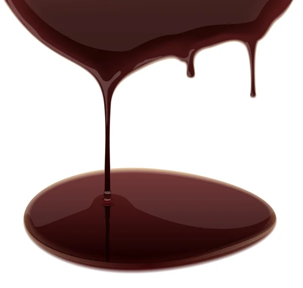 Beyaz arka plan üzerinde sızıntı çikolata. Vektör çizim