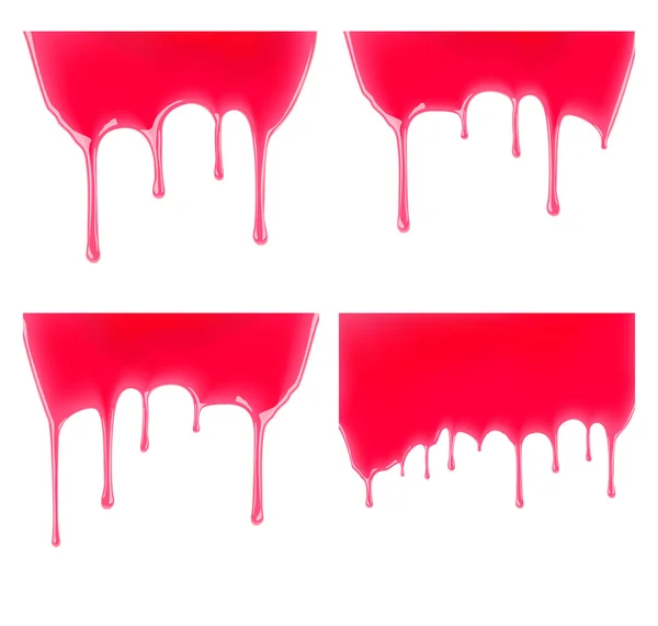 Set of leaking jelly or jam on white background. Vector illustration — Stock Vector