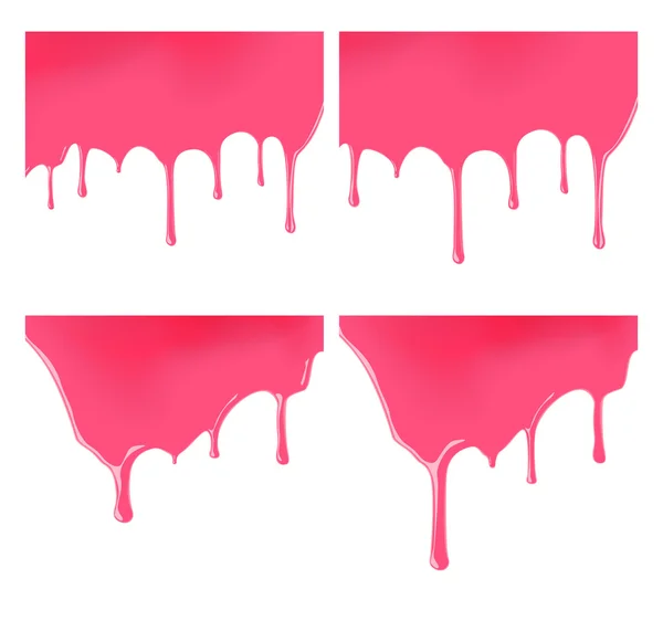 Set of leaking jelly or jam on white background. Vector illustration — Stock Vector