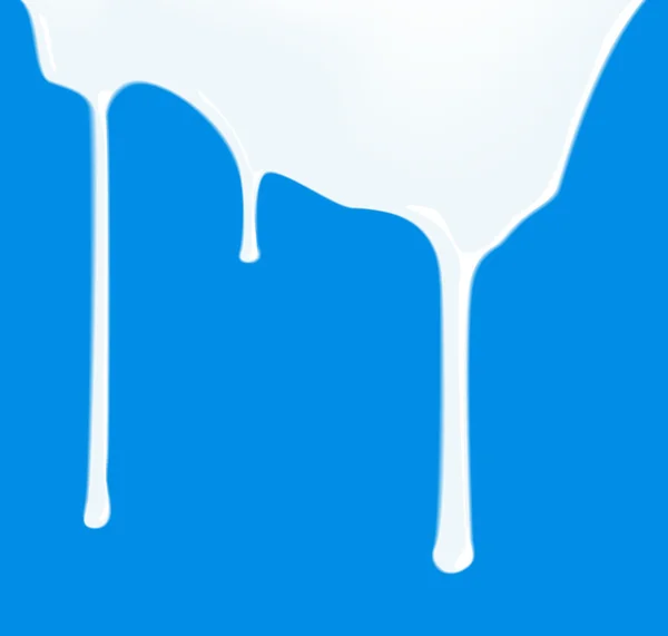 Γάλα διαρροή σε μπλε φόντο. Vector εικονογράφηση — Διανυσματικό Αρχείο