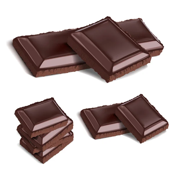 Pedazo de set de chocolate . — Vector de stock