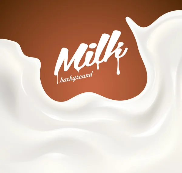 Melk splash afbeelding. Vector achtergrond — Stockvector