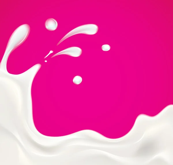 Melk splash afbeelding. Vector achtergrond — Stockvector