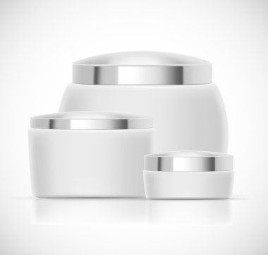 Gümüş kap ve boşluk ile lüks kozmetik ambalaj toplama kümesi