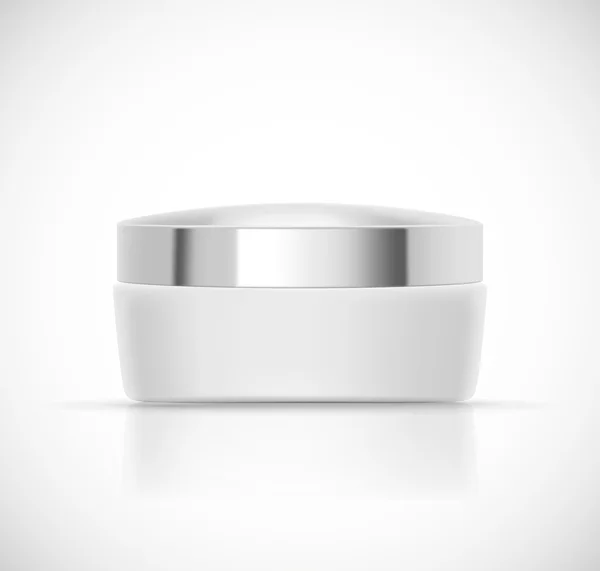 Gümüş kap ve boşluk ile lüks kozmetik ambalaj — Stok Vektör