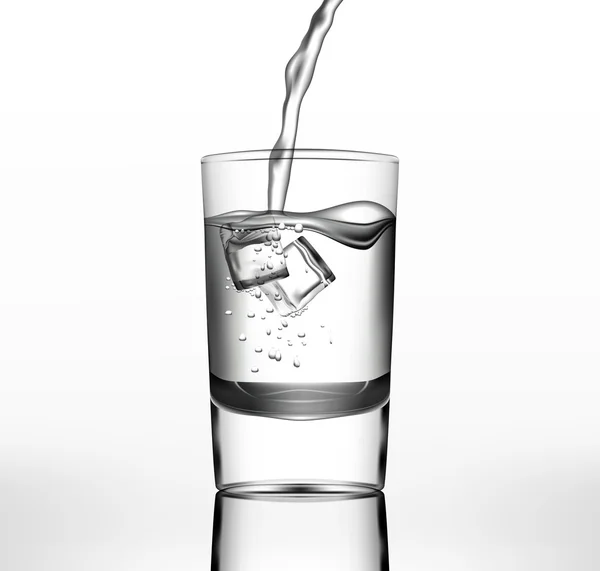 Векторная вода в стекле со льдом — стоковый вектор
