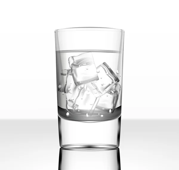 Vektor Glas Wasser mit Eis — Stockvektor