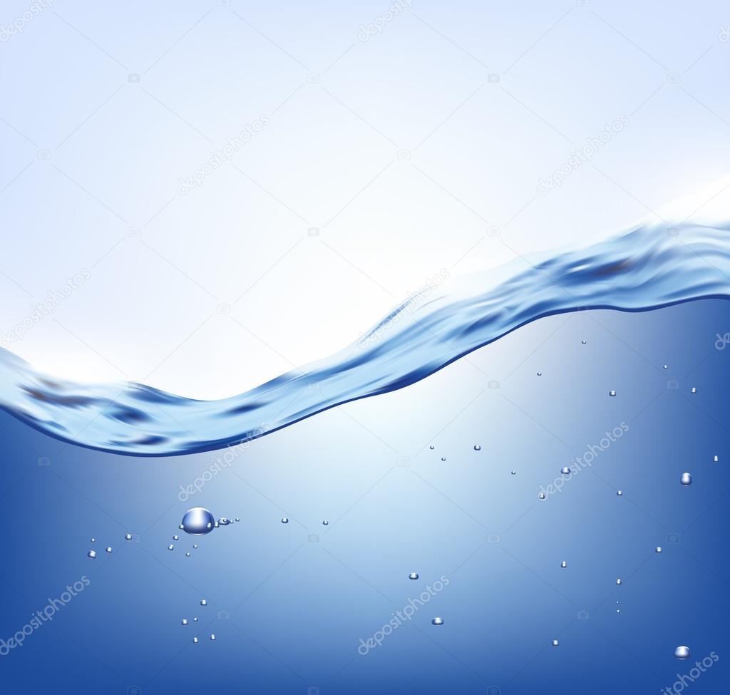 Vector blue water wave