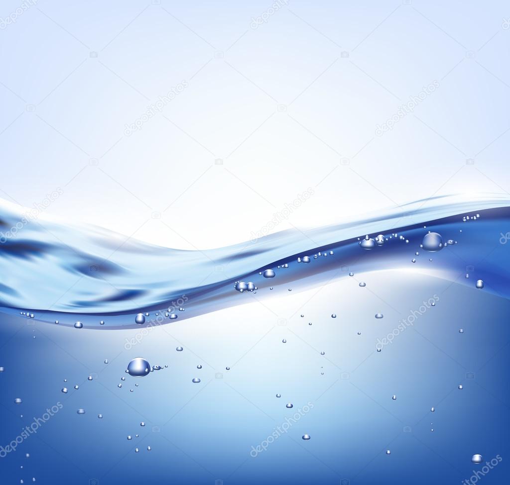 Vector blue water wave