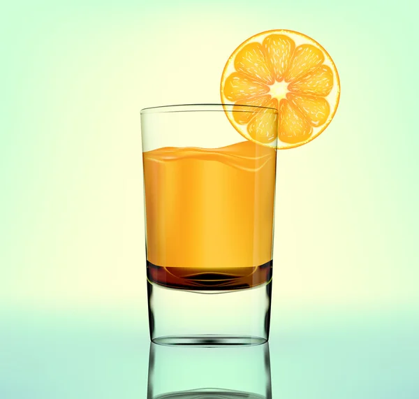 Vettore arancio fresco in vetro — Vettoriale Stock