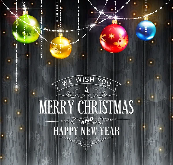 Işıklar ve Noel topları ile koyu arka plan