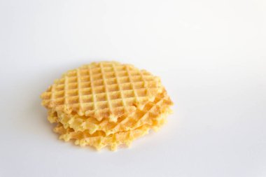 Belçika waffle 'ları ince, lezzet konsepti.