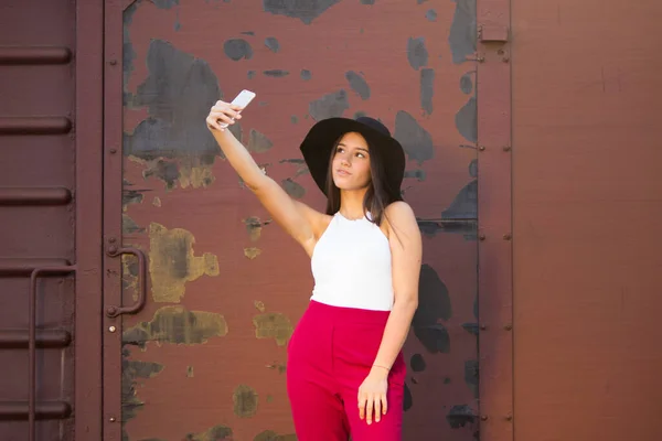 Štěstí Selfie Dívka Dospívající — Stock fotografie