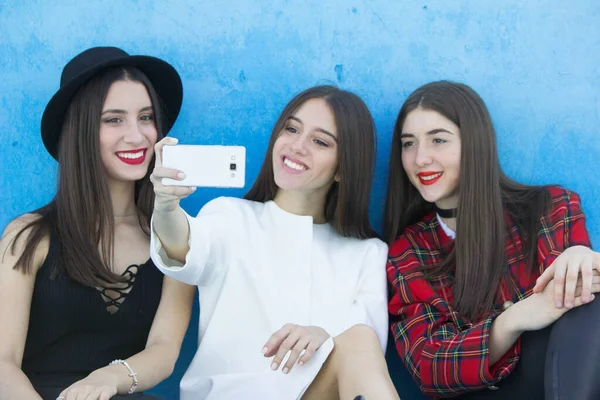 Selfie Tempo Adolescente Meninas — Fotografia de Stock