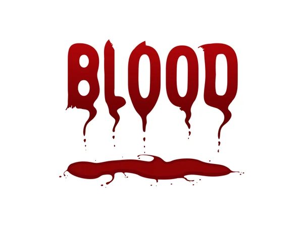 La palabra sangre pintada escrita en letras de sangre — Vector de stock