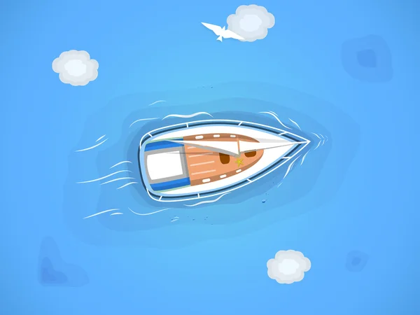 Yacht i havet — Stock vektor