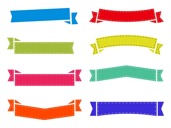 Vector set of flat ribbons — Stock Vector