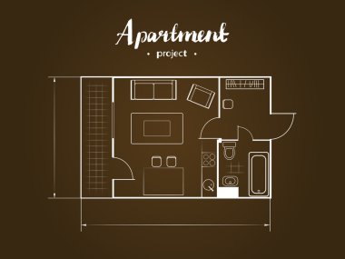 Daire proje Üstten Görünüm