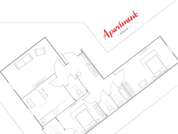 Lägenhet projektet ovanifrån — Stock vektor