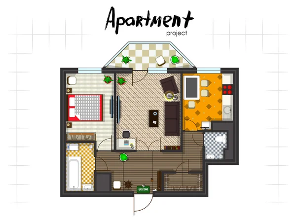 Daire proje Üstten Görünüm