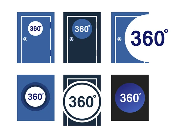 Icons doors 360 degrees — Stock Vector