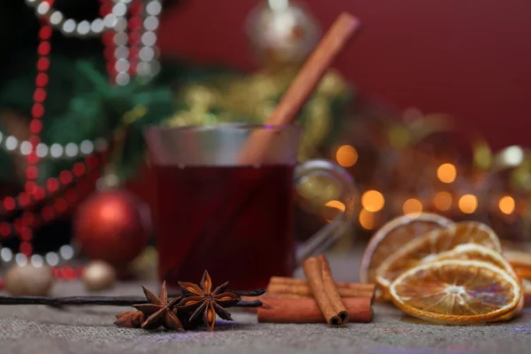 Kerstmis en voedsel achtergrond — Stockfoto