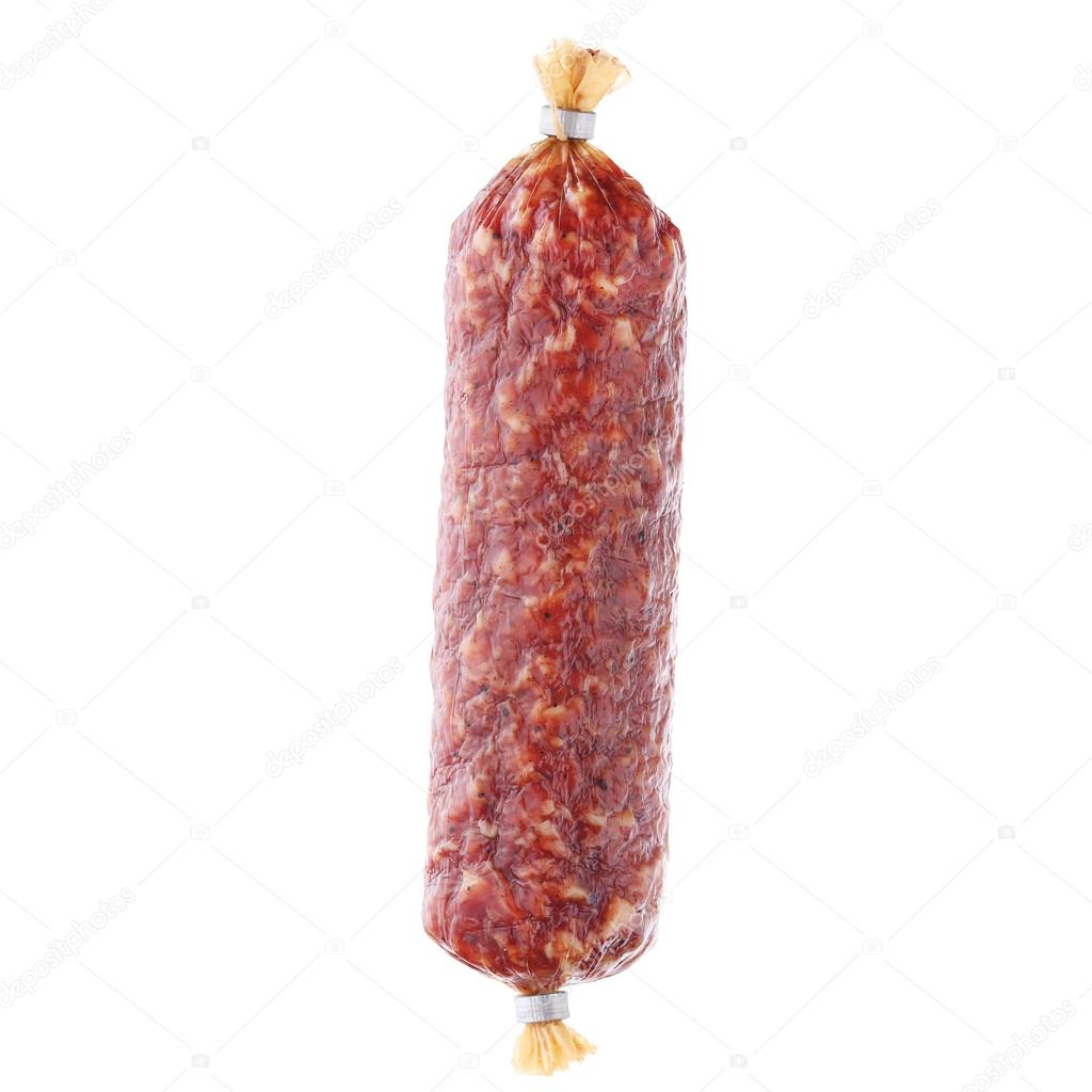 smoked Sausage, isolated on white