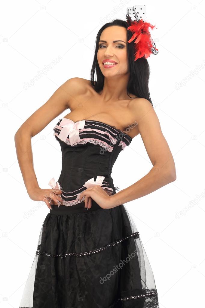 Woman in burlesque dress