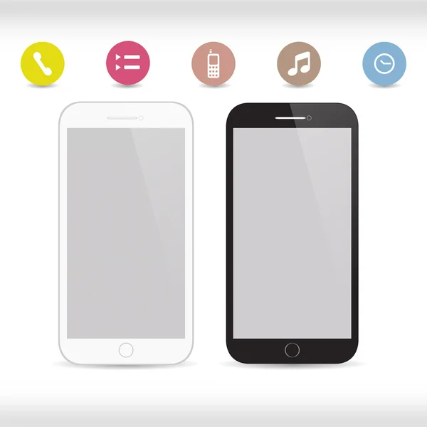 Smartfon, telefon komórkowy odizolowany, realistyczny wektor ilustracji. — Wektor stockowy