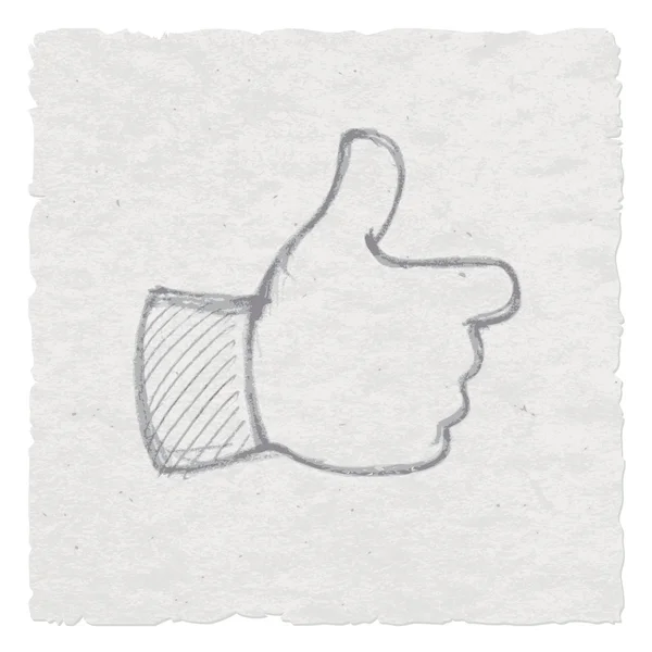 Ręcznie rysowane jak symbol, Thumbs Up ręcznie rysunek — Wektor stockowy