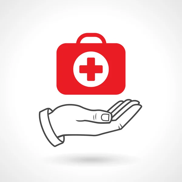 Icono del kit de primeros auxilios, Vector del concepto de salud — Vector de stock