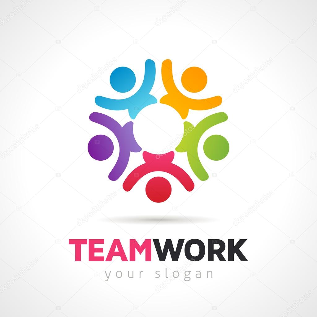 Vector teamwork concept, group of people symbol  logo template.EPS 10 file.