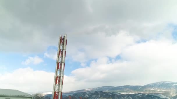 Drone Aérien Tiré Pirot Serbie Vapeur Fumée Cheminée — Video