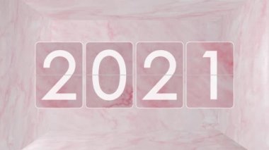 COUNTER, 2021, 2022, 2023 'ten 2024' e döner. Nazik mermer, analog sayılar.