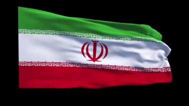 Rüzgarda dalgalanan İran bayrağı. Kültürel uluslararası ilişkiler, seyahat belgeselleri, siyasi kapsama, diplomatik sunumlar yayınlanıyor. Eğitim coğrafyası küresel gurur.