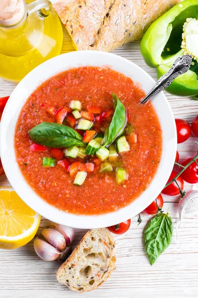 Tomaten-Gazpacho-Suppe — Stockfoto