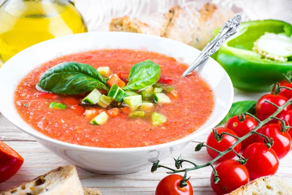 Sopa de gaspacho de tomate — Fotografia de Stock