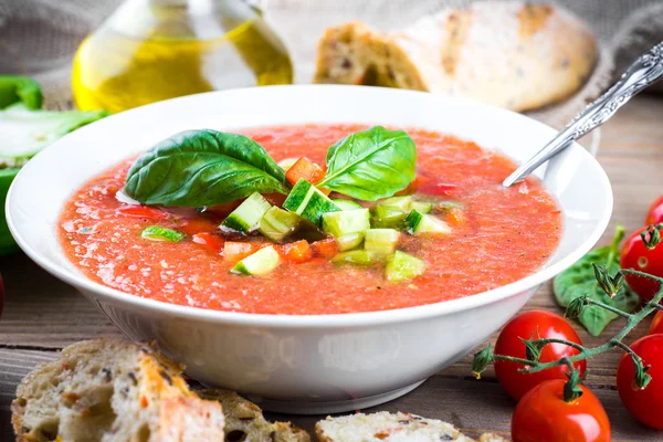 トマトのガスパチョ スープ — ストック写真