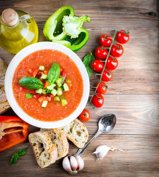 Tomaten-Gazpacho-Suppe — Stockfoto